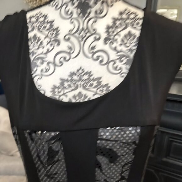 Dress barn Flattering Slimming lace black Textured Whimsigoth Witchy Dress 10 - Picture 3 of 11